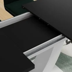 Esstisch Fenaro Schwarz/Weiß 120 x 80 cm ausziehbar Vicco