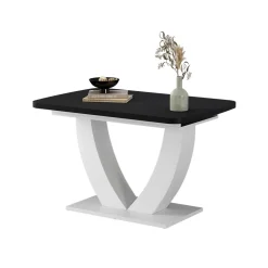 Esstisch Fenaro Schwarz/Weiß 120 x 80 cm ausziehbar Vicco
