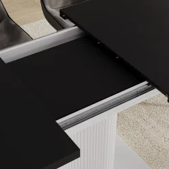 Esstisch Fenaro Schwarz/Weiß 120 x 80 cm ausziehbar Vicco