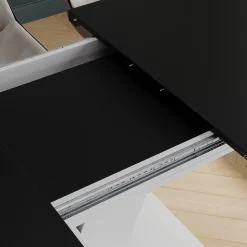 Esstisch Fenaro Schwarz/Weiß 120 x 80 cm ausziehbar Vicco