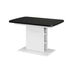 Esstisch Fenaro Schwarz/Weiß 120 x 80 cm mit offenen Fächern Vicco