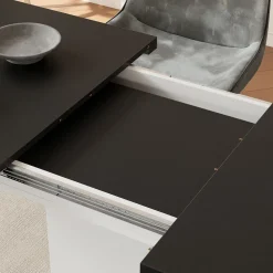 Esstisch Fenaro Schwarz/Weiß 120 x 80 cm mit offenen Fächern Vicco