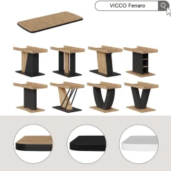 Esstisch Fenaro Schwarz/Weiß 120 x 80 cm 2 Teile Vicco