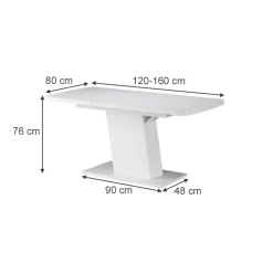 Esstisch Fenaro Weiß 120 x 80 cm ausziehbar Vicco