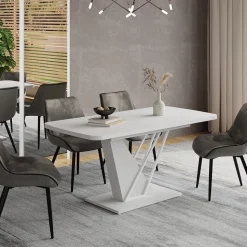 Esstisch Fenaro Weiß 120 x 80 cm ausziehbar Vicco