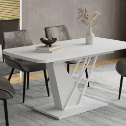 Esstisch Fenaro Weiß 120 x 80 cm ausziehbar Vicco