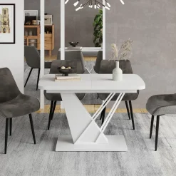 Esstisch Fenaro Weiß 120 x 80 cm ausziehbar Vicco