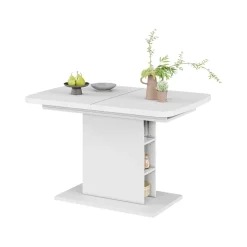 Esstisch Fenaro Weiß 120 x 80 cm mit offenen Fächern Vicco