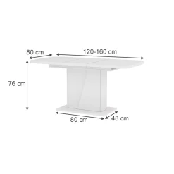 Esstisch Fenaro Weiß 120 x 80 cm ausziehbar Vicco