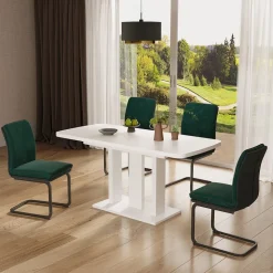 Esstisch Fenaro Weiß 120 x 80 cm 2 Teile Vicco