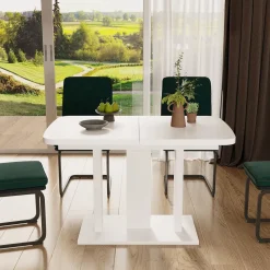 Esstisch Fenaro Weiß 120 x 80 cm 2 Teile Vicco