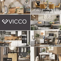 Esstisch Fenaro Weiß 120 x 80 cm 2 Teile Vicco