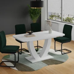 Esstisch Fenaro Weiß 120 x 80 cm ausziehbar Vicco