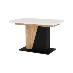 Esstisch Fenaro Weiß/Goldkraft Eiche 120 x 80 cm ausziehbar Vicco