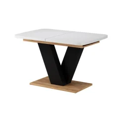 Esstisch Fenaro Weiß/Goldkraft Eiche 120 x 80 cm ausziehbar Vicco