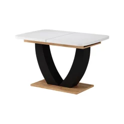 Esstisch Fenaro Weiß/Goldkraft Eiche 120 x 80 cm ausziehbar Vicco