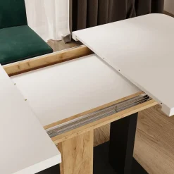 Esstisch Fenaro Weiß/Goldkraft Eiche 120 x 80 cm 2 Teile Vicco