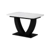 Esstisch Fenaro Weiß/Schwarz 120 x 80 cm ausziehbar Vicco
