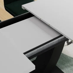 Esstisch Fenaro Weiß/Schwarz 120 x 80 cm ausziehbar Vicco