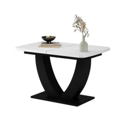 Esstisch Fenaro Weiß/Schwarz 120 x 80 cm ausziehbar Vicco