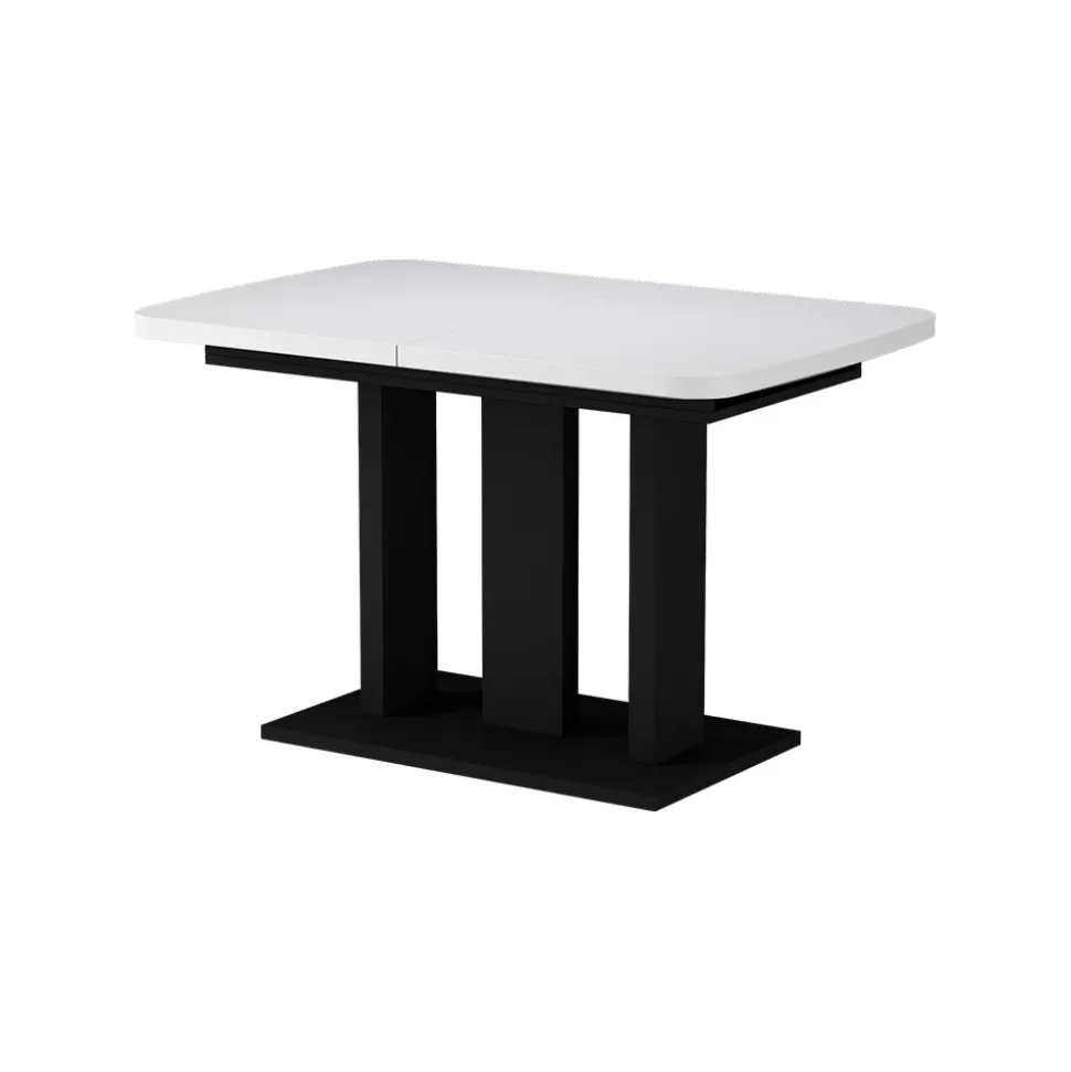 Esstisch Fenaro Weiß/Schwarz 120 x 80 cm 2 Teile Vicco