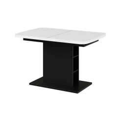 Esstisch Fenaro Weiß/Schwarz 120 x 80 cm mit offenen Fächern Vicco