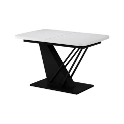 Esstisch Fenaro Weiß/Schwarz 120 x 80 cm ausziehbar Vicco