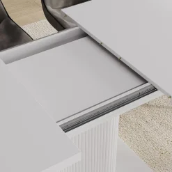 Esstisch Fenaro Weiß/Weiß 120 x 80 cm ausziehbar Vicco