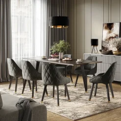 Esstisch Goldamo Schwarz 200 x 90 cm Ausziehbar Vicco