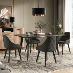 Esstisch Goldamo Schwarz 200 x 90 cm Ausziehbar Vicco