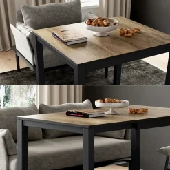 Esstisch Granny Eiche rustikal/Anthrazit 120 x 70 cm ausziehbar Vicco