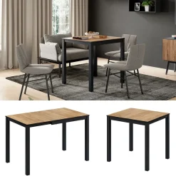 Esstisch Granny Eiche/Anthrazit 120 x 70 cm ausziehbar Vicco