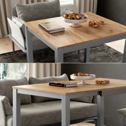 Esstisch Granny Eiche/Grau 120 x 70 cm ausziehbar Vicco