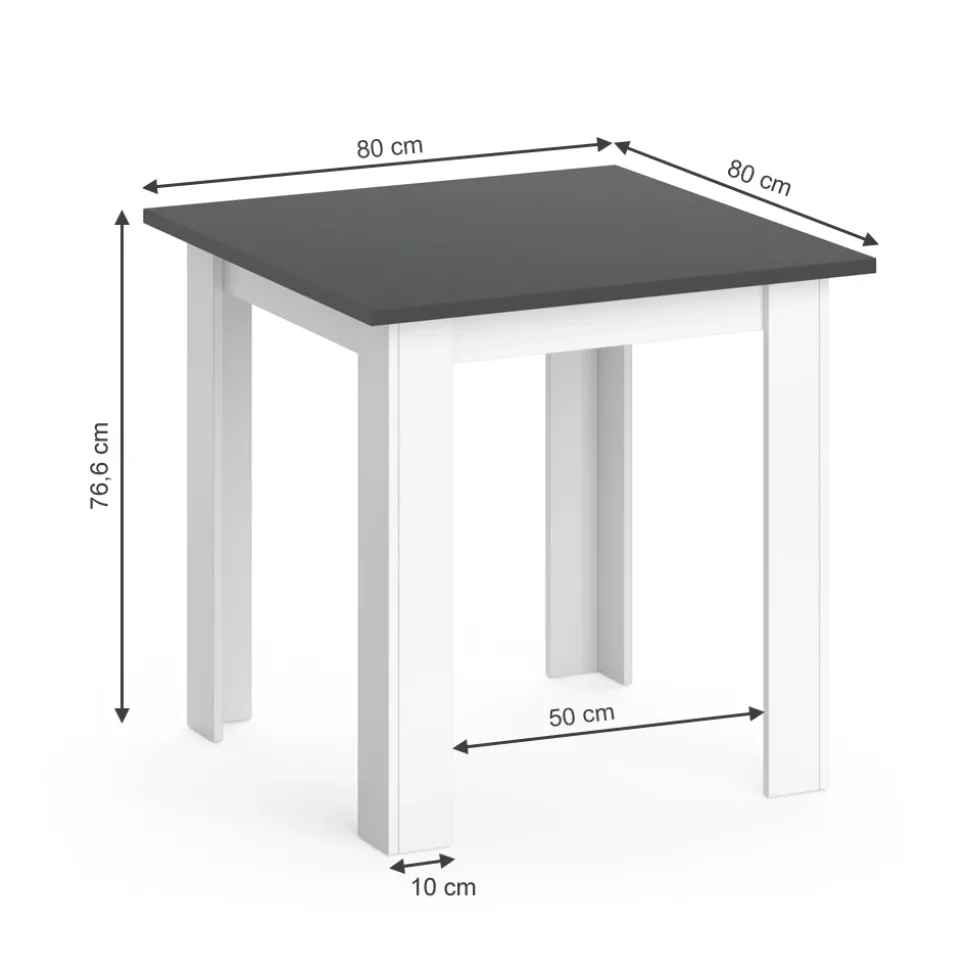 Esstisch Karlos Anthrazit 80 x 80 cm Vicco