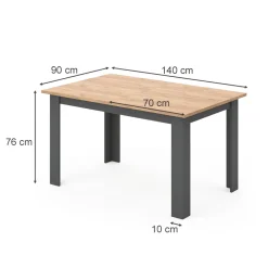 Esstisch Karlos Goldkraft Eiche 140 x 90 cm Vicco