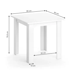 Esstisch Karlos Weiß 80 x 80 cm Vicco