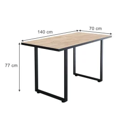 Esstisch Livorno Schwarz/Goldkraft Eiche 140 x 70 cm Vicco