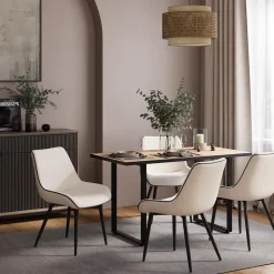 Esstisch Livorno Schwarz/Goldkraft Eiche 140 x 70 cm Vicco