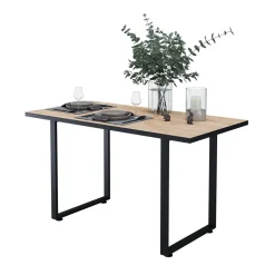 Esstisch Livorno Schwarz/Goldkraft Eiche 140 x 70 cm Vicco