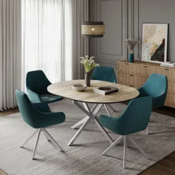 Esstisch Loyd Eiche rustikal/Grau 120 x 76.5 cm ausziehbar Vicco