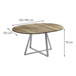 Esstisch Loyd Eiche rustikal/Grau 120 x 120 cm ausziehbar Vicco