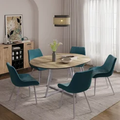 Esstisch Loyd Eiche rustikal/Grau 120 x 120 cm ausziehbar Vicco