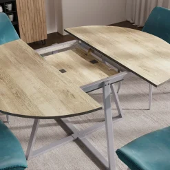 Esstisch Loyd Eiche rustikal/Grau 120 x 120 cm ausziehbar Vicco