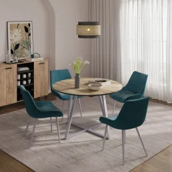 Esstisch Loyd Eiche rustikal/Grau 120 x 120 cm ausziehbar Vicco