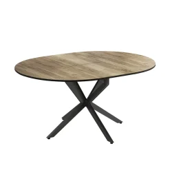 Esstisch Loyd Schwarz/Eiche rustikal 120 x 76.5 cm ausziehbar Vicco