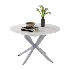 Esstisch Loyd Weiß/Grau 120 x 120 cm ausziehbar Vicco