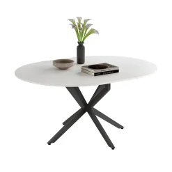 Esstisch Loyd Weiß/Schwarz 120 x 76.5 cm ausziehbar Vicco