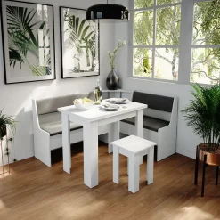 Esstisch mit Stuhl Roman Weiß 90 x 60 cm Vicco