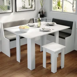 Esstisch mit Stuhl Roman Weiß 90 x 60 cm Vicco