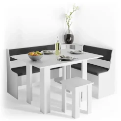 Esstisch mit Stuhl Roman Weiß 90 x 60 cm Vicco